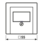 Jung A569PLTWW &mdash; Loudspeaker padrun Centre Plate AS/A, 1-Gang, jaoks Telephone Sockets, White, 55 mm x 55 mm, Duroplastic