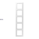 Cover Frame, 5-Gang, White, 80.5 mm x 364.5 mm, IP44, Duroplastic, AS585WW, Jung