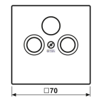 Jung LS990SATWW &mdash; Centre Plate LS, 1-Gang, jaoks SAT-TV-FM Sockets, White, 70 mm x 70 mm, Thermoplastic