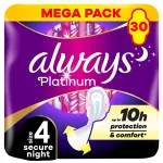 Always Platinum Ultra Secure Night Mega sanitary pads 30 pcs Intiimh&uuml;gieen