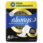 Always Ultra Secure Night sanitary pads 36 pcs Intiimh&uuml;gieen