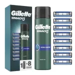 Gillette Replacement heads Gillette Mach3 8 pcs + Extra Comfort shaving gel (Shave Gel) 200 ml
