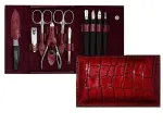DuKaS PL25204 Solingen - Family red manicure made of genuine leather Manik&uuml;&uuml;riks