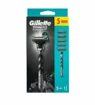 Gillette shaver + head 5 pcs Mach3 Charcoal