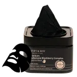 MARY & MAY Mary and May, Premium Idebenone Blackberry Complex, Glowing, Sheet Mask, For Face, 20 pcs