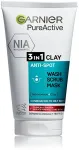 Garnier Pure Active 3in1 Clay Kreemjas puhastusvahend 150 ml