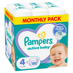 Pampers Active Baby M&auml;hkmed, Suurus 4, 180tk, 9-14kg