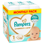 Pampers Premium Care Taped, S1, 156 ct