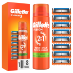 Gillette Fusion, 8 Blades + Shave Gel 200ML