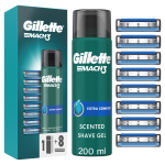Gillette MACH3, 8 Blades + Shave Gel 200ML