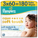 Pampers Wipes Aqua Soft Touch 3x60ct, 180 wipes