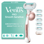 Venus Smooth Sensitive, 6 blades + handle + hook + cover