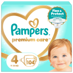 Pampers Premium Care Suurus 4, 9&ndash;14 Kg, 104 M&auml;het