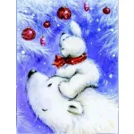 5D teemantmaal 30 &times; 40 cm &ndash; Happy Polar Bear Family (LE125e)