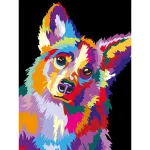 5D teemantmaal 30 &times; 40 cm &ndash; Through the Eyes of a Corgi (LE135e)