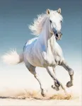 5D teemantmaal 40 &times; 50 cm &ndash; White Horse (LG192e)