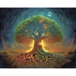 5D teemantmaal 40 &times; 50 cm &ndash; Cosmic Roots (LG359e)