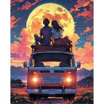 Maalimine numbrite j&auml;rgi 40 &times; 50 cm &ndash; Under the Full Moon (MG2510e)