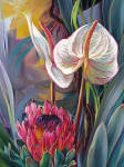 5D teemantmaal 30 &times; 40 cm &ndash; Tropical Bouquet (LE154e)