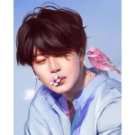 5D teemantmaal 40 &times; 50 cm &ndash; Jimin with a Bird (LG340e)