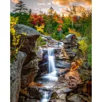 5D teemantmaal 50 &times; 65 cm &ndash; Forest Waterfall (LMC035e)