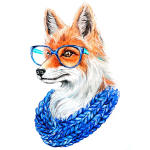 5D teemantmaal 20 &times; 30 cm &ndash; Fox with Glasses (LC011e)