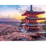 5D teemantmaal 40 &times; 50 cm &ndash; Chureito Pagoda (LG201e)