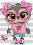 5D teemantmaal 20 &times; 30 cm &ndash; Fashionable Owl (LC034e)