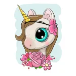 5D teemantmaal 20 &times; 30 cm &ndash; Cute Baby Unicorn (LC037e)