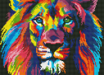 5D teemantmaal 30 &times; 40 cm &ndash; Rainbow Lion (LE020e)