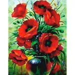5D teemantmaal 40 &times; 50 cm &ndash; Poppies Bouquet (LG231e)