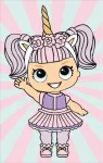 5D teemantmaal 20 &times; 30 cm &ndash; Little Girl in a Unicorn Dress (LC027e)