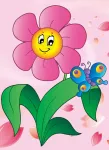 5D teemantmaal 17 &times; 22 cm &ndash; Flower with Butterfly (X010e)
