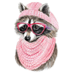 5D teemantmaal 20 &times; 30 cm &ndash; Raccoon with Glasses (LC009e)