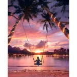 Maalimine numbrite j&auml;rgi 40 &times; 50 cm &ndash; Swing in sunset (MG2483e)