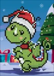 5D teemantmaal 17 &times; 22 cm &ndash; Christmas Dino (X203e)