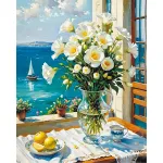 5D teemantmaal 40 &times; 50 cm &ndash; Seaside Window (LG376e)