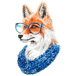Maalimine numbrite j&auml;rgi 30 &times; 40 cm &ndash; Fox with Glasses (ME1109e)