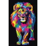 Maalimine numbrite j&auml;rgi 75 &times; 120 cm &ndash; Colorful lion (MMZ06e)