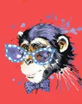 5D teemantmaal 40 &times; 50 cm &ndash; Stylish Monkey (LG188e)