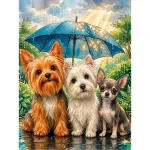 5D teemantmaal 30 &times; 40 cm &ndash; Three Fluffy Friends (LE180e)