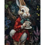 5D teemantmaal 40 &times; 50 cm &ndash; Rabbit in Wonderland (LG374e)