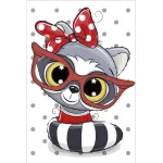 5D teemantmaal 30 &times; 40 cm &ndash; Baby Raccoon (LE104e)