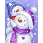 5D teemantmaal 30 &times; 40 cm &ndash; Happy Snowman Family (LE124e)