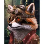 5D teemantmaal 40 &times; 50 cm &ndash; Steampunk Racoon (LG330e)