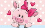 5D teemantmaal 20 &times; 30 cm &ndash; Piggy in Love (LC007e)