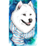 5D teemantmaal 20 &times; 30 cm &ndash; White Friend (LC010e)