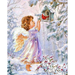 5D teemantmaal 40 &times; 50 cm &ndash; Christmas Angel (LG294e)