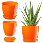 Lillepott alusega, 28 cm, oranž