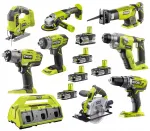 RYOBI t&ouml;&ouml;riistakomplekt kruvikeeraja ja 5 akuga